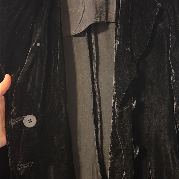 ABS Vintage 90’s Velvet Duster Jacket Coat Velvet Grunge Designer 4 Dress - Picture 13 of 17